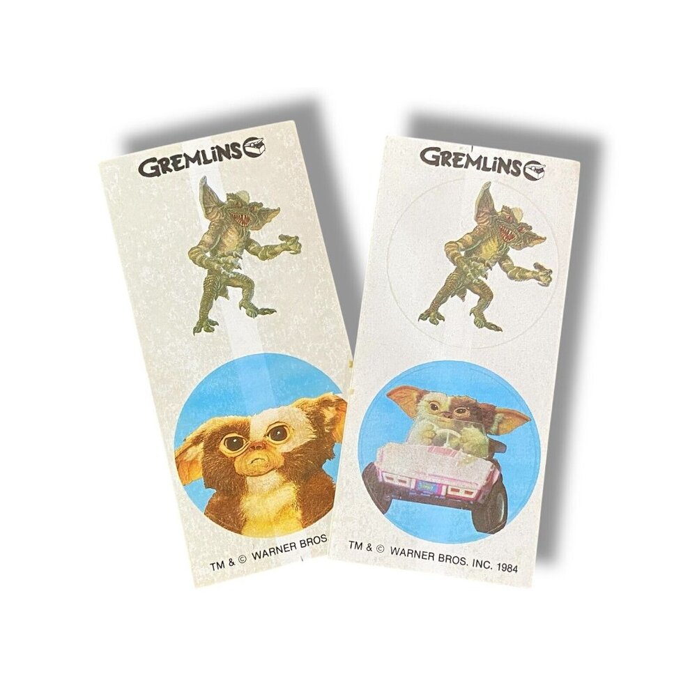 Vintage 1980s Gremlins Promo Stickers Lot Of 2 1984 Warner Bros Gizmo Spike